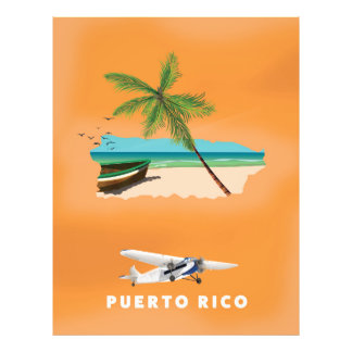 Foto Puerto Rico ilustró un afiche de viajes en mapas.