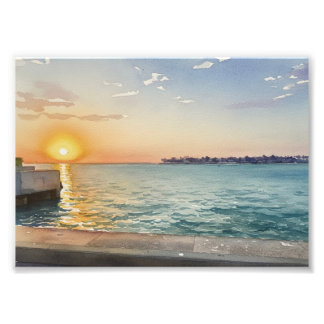 Foto Puesta de sol en el puerto