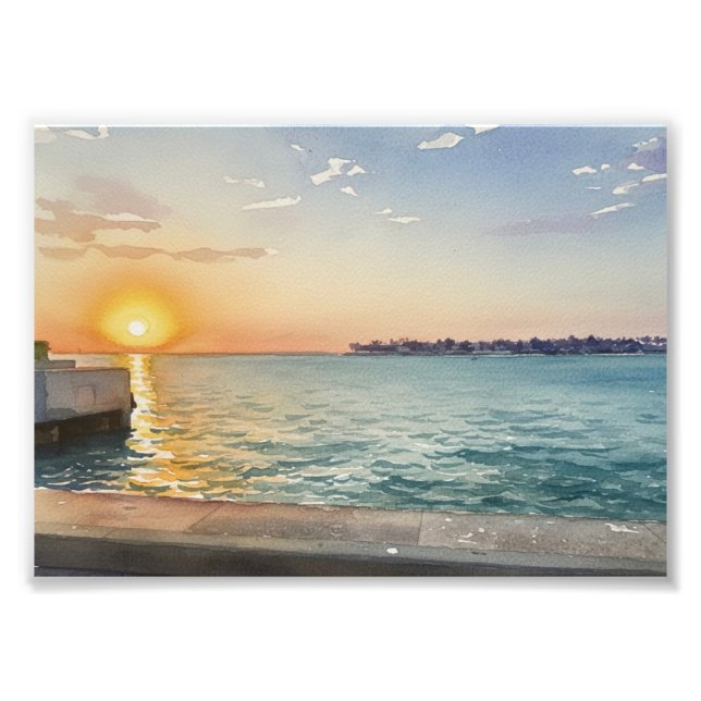 Foto Puesta de sol en el puerto (Frente)