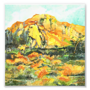 Foto Puesta de sol en Joshua Tree - pintura en acuarela