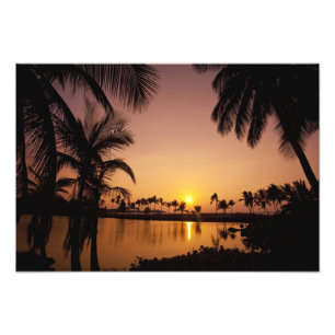 Foto Puesta de sol en la bahía de Anaeho'omalu, Isla Gr