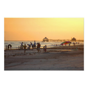 Foto Puesta de sol en la playa del océano
