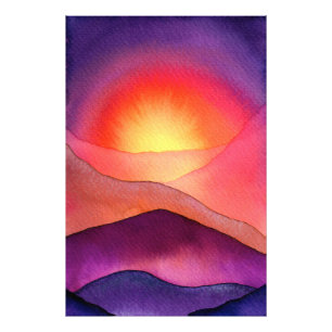 Foto Puesta de sol naranja y púrpura vívida