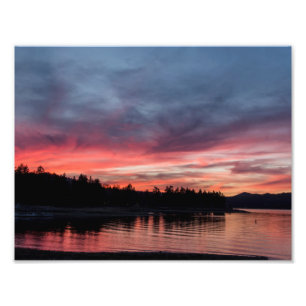 Foto Puesta del sol sobre el lago big Bear