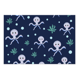 Foto Pulpo bajo el mar patrón infantil