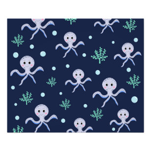 Foto Pulpo bajo el mar patrón para niños