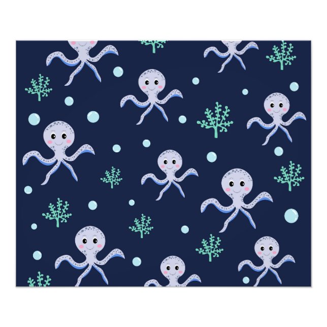 Foto Pulpo bajo el mar patrón para niños (Frente)