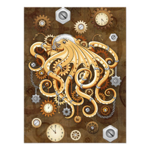 Foto Pulpo Steampunk Retro Fantasía Mecánica