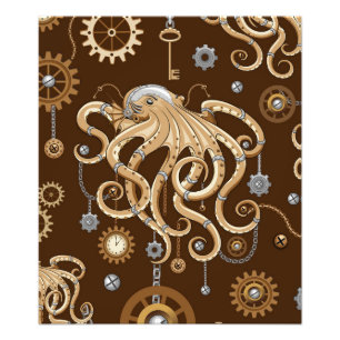 Foto Pulpo Steampunk Retro Fantasía Mecánica
