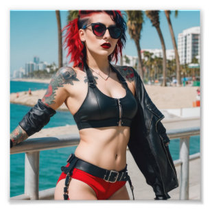 Foto Punk Tattoo Red Hair Beach Shades Chica De Trayect