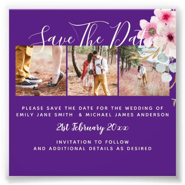 Foto Purple Engagement Save the Date BUDGET (Frente)