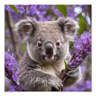 Foto Purple Jacaranda Koala Bear,