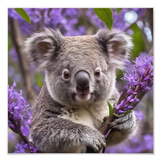 Foto Purple Jacaranda Koala Bear, (Frente)