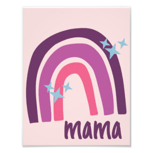 Foto Púrpura rosa bohemio arco iris mamá personalizada