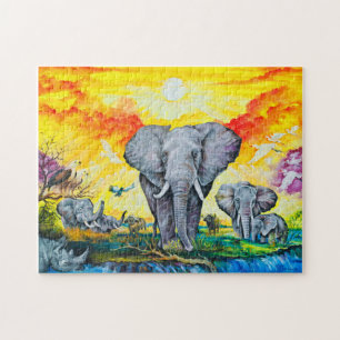 Foto puzzle con caja de regalo