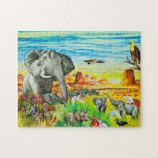 Foto puzzle con caja de regalo