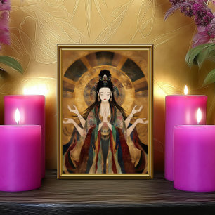 Foto Quan Yin: Diosa Budista Póster de Arte Nouveau Dor