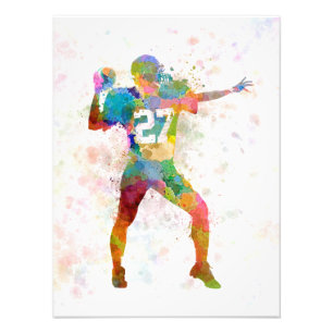 Foto quarterback american throwing football player man
