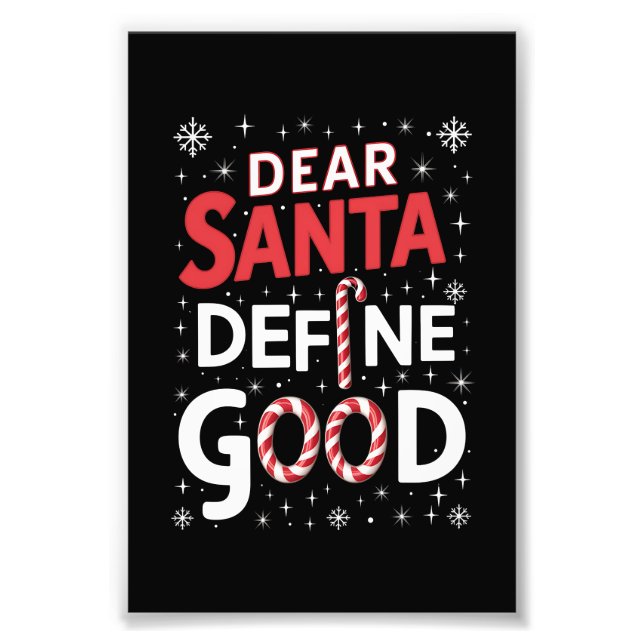 Foto Querido Santa Define Buen Navidad Vacaciones Xmas (Frente)