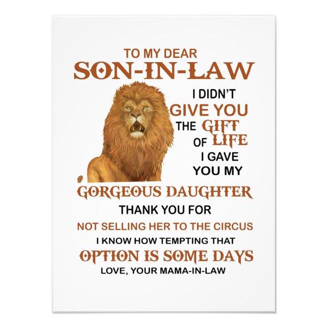 Foto Querido yerno, te di mi preciosa hija (Frente)