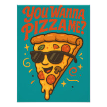 ¿Quieres una Pizza de Mí Diseño Retro Divertido
