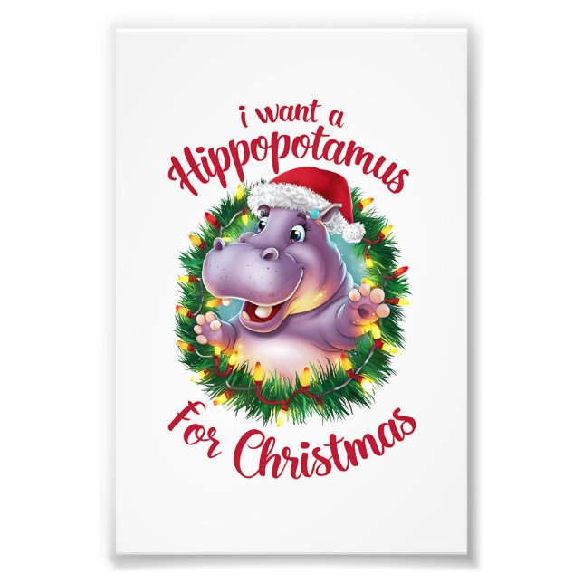Foto Quiero Hipopótamo Para Navidades Xmas Hippo (Frente)