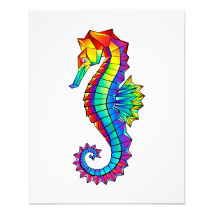Foto Rainbow Polygonal Seahorse