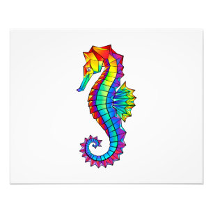 Foto Rainbow Polygonal Seahorse