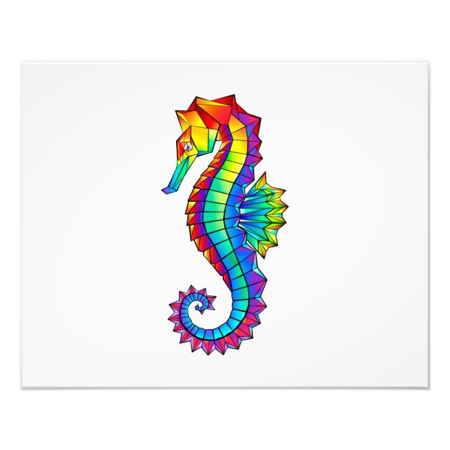 Foto Rainbow Polygonal Seahorse (Frente)