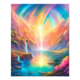 Foto Rainbow waterfall landscape