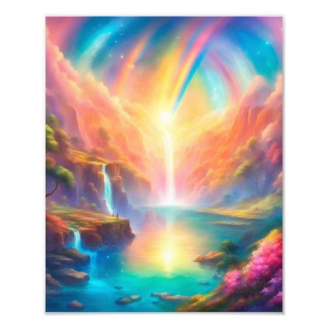 Foto Rainbow waterfall landscape (Frente)