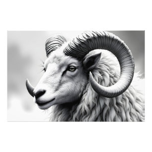Foto Ram blanco en negro y blanco