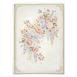 Foto Ramo Floral Elegante de Peonías Rosadas y Wisteria