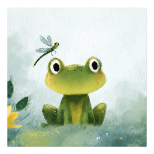 Foto Rana Adorable y Libélula – Ilustración de Naturale