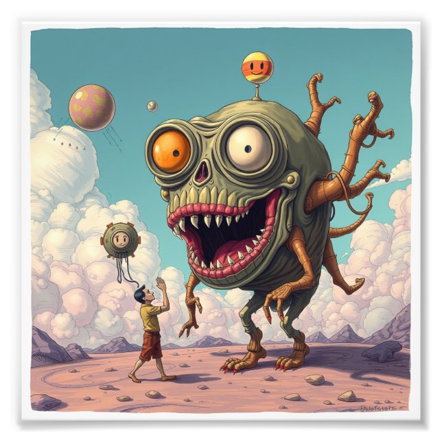 Foto Raro ilustracion Alienígena Único arte (Frente)