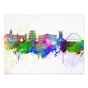 Foto Reading skyline in watercolor background