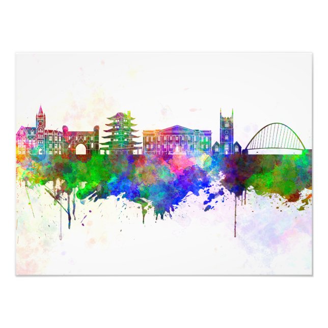 Foto Reading skyline in watercolor background (Frente)