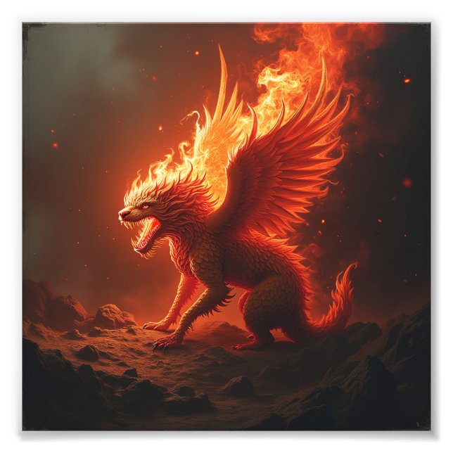 Foto realismo rojo que quema llamas (Frente)