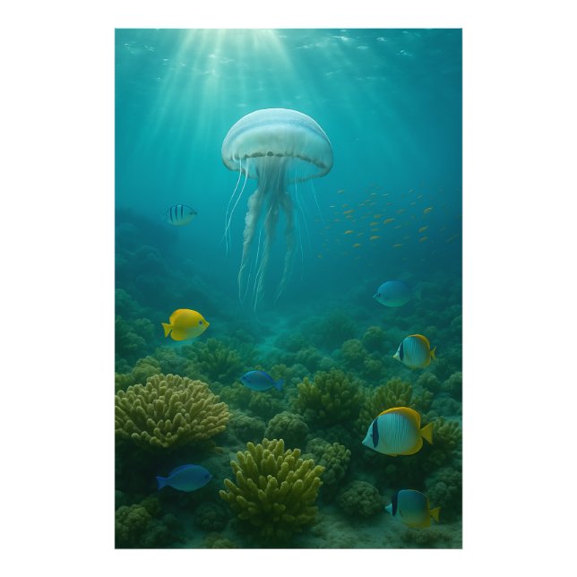 Foto Realistic Underwater Jellyfish in Zakynthos (Frente)