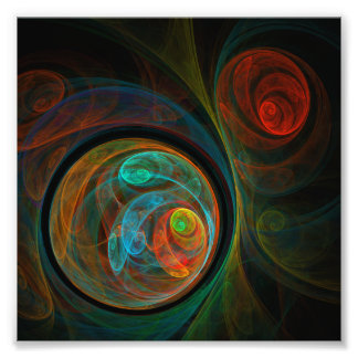 Foto Reborn Blue Abstract Art Photo Print