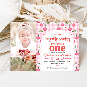 Foto Red Alguien Cherry Sweet Birthday Invitación
