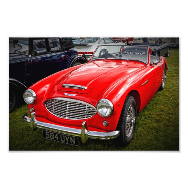 Foto Red Austin Healey 3000 clásico coche deportivo (Frente)