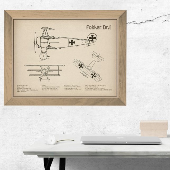 Foto Red Baron Fokker Dr. 1 - Airplane Blueprint SD (Subido por el creador)