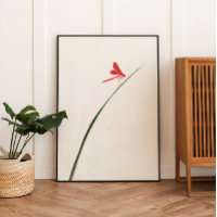 Red Dragonfly Zen arte Minimalista en la pared
