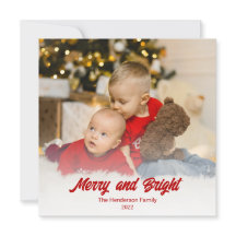 Foto Red Merry y tarjeta de Navidades brillantes