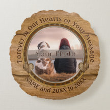 Foto redonda y almohada conmemorativa