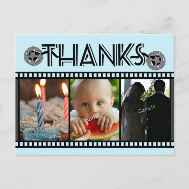 Foto Reel Cualquier Ocasión Gracias 3 Foto Tarjeta (Anverso)