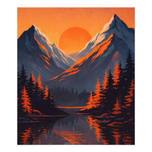 Foto Reflejo de la puesta de sol en la montaña Cielo na