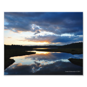 Foto reflexión de la puesta del sol 8X10