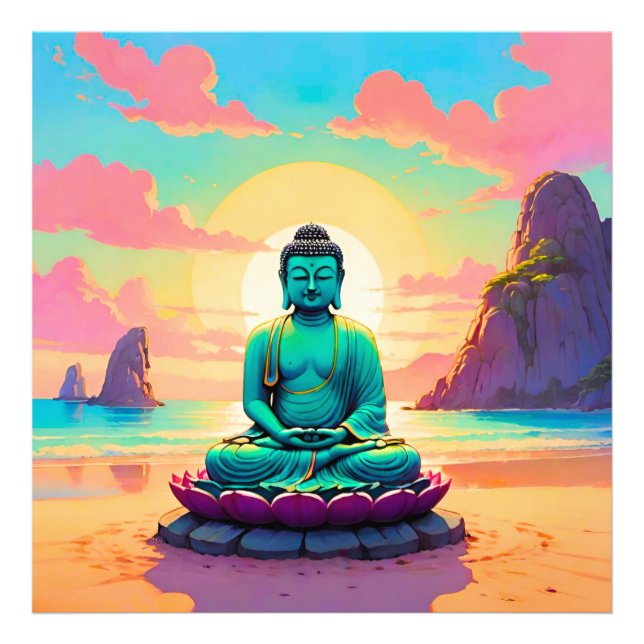Foto Reflexión sobre la puesta de sol de Buda (Frente)